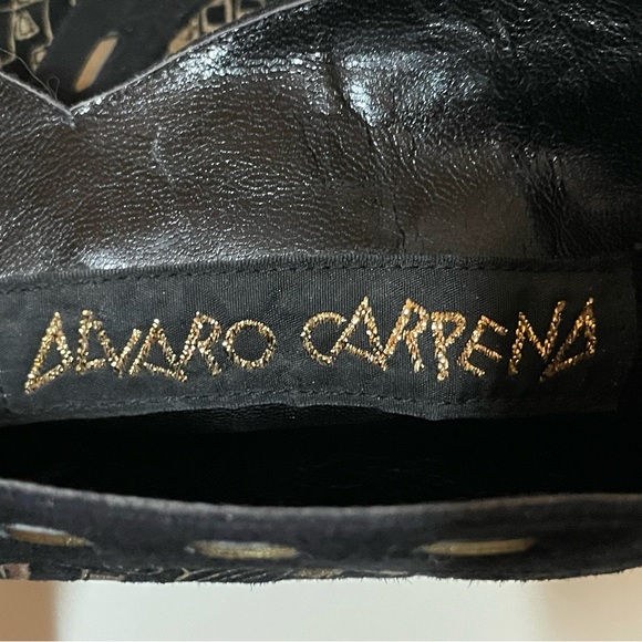 Spain Designer Black Suede Boots, 9 1/2 M - Picture 6 of 8